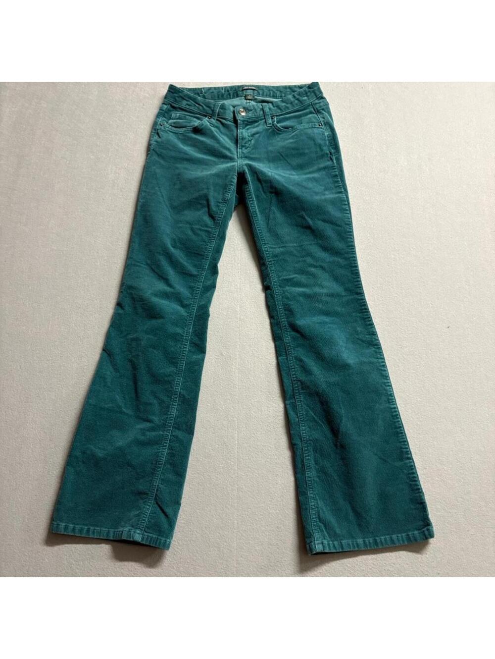 Wild Fable Corduroy Pants Womens Size 2 Teal Green Flare Leg Stretch Mid Rise